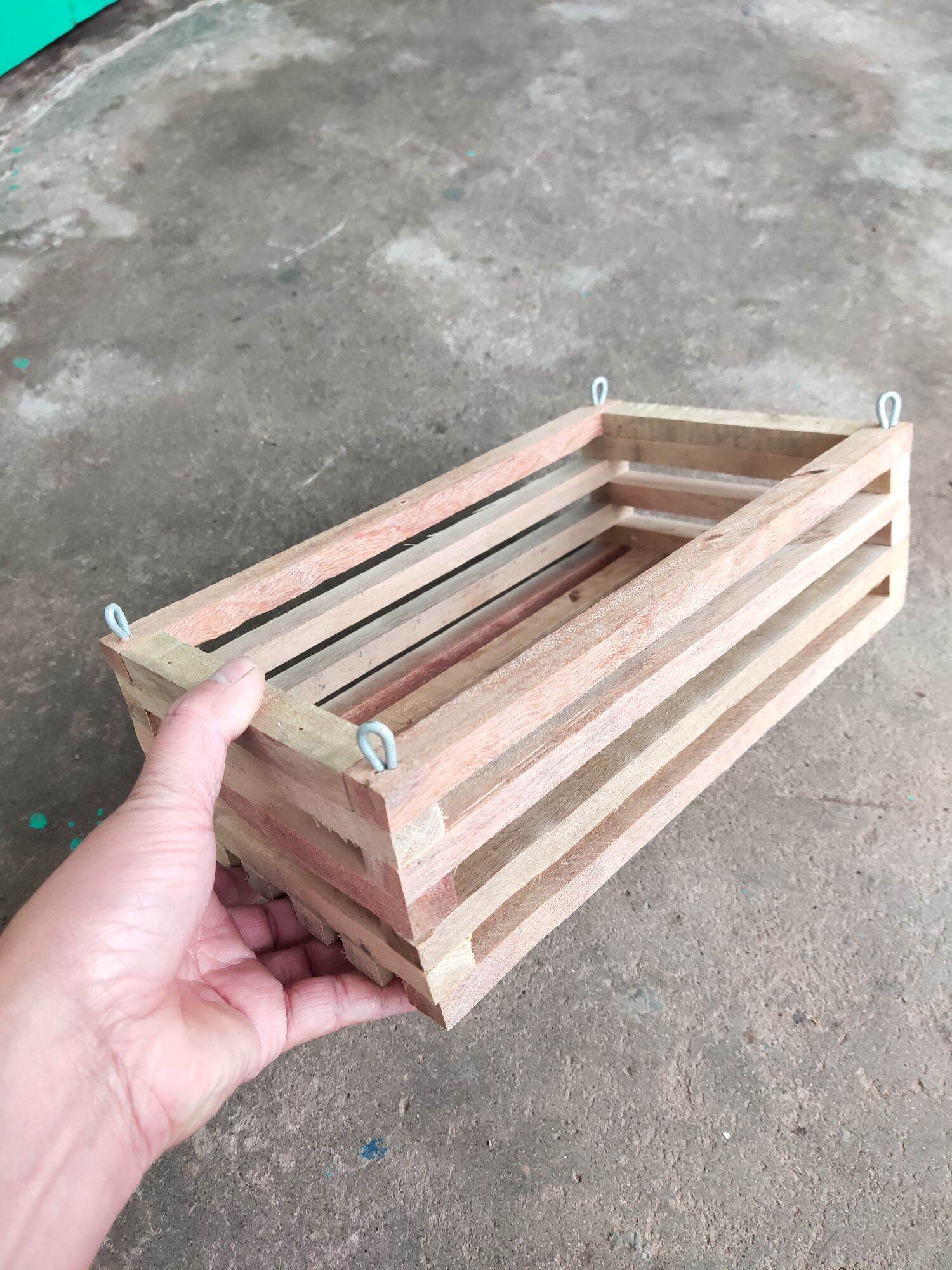 chậu gỗ hình chữ nhật 15x30cm