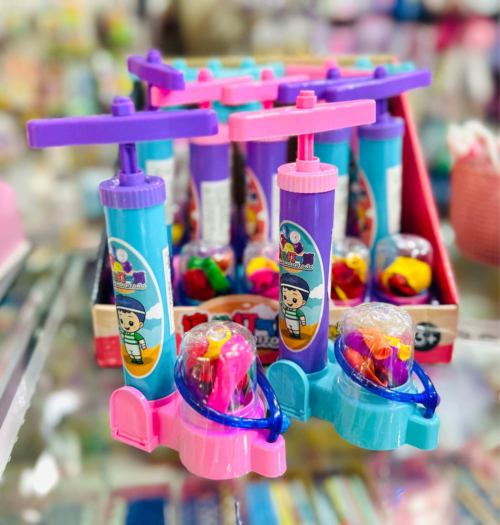 Đồ chơi bơm bong bóng mẫu ống bơm xe đạp cute kèm bong bóng