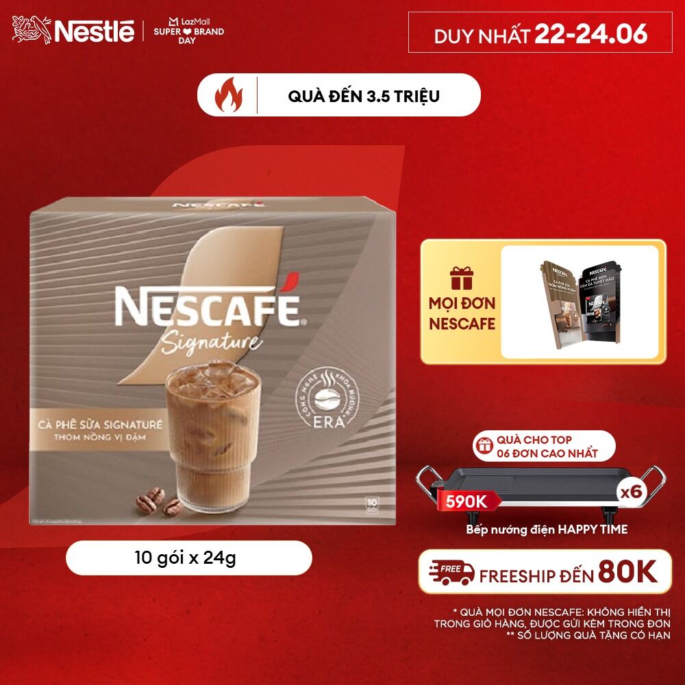 [MỚI] Cà phê sữa NESCAFÉ Signature Hộp 10 gói THƠM NỒNG VỊ ĐẬM