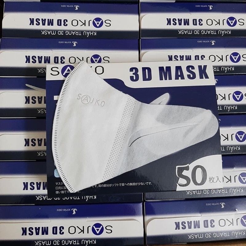 Hộp 50 chiếc Khẩu Trang 3D Mask SAIKO Xuân lai công nghệ 3D Nhật (hộp 50 cái)