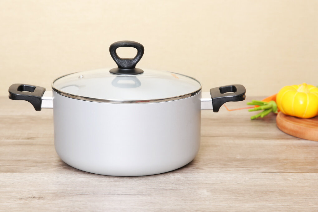 Nồi nhôm oxy hóa mềm nắp kính 24 cm supor s30a24