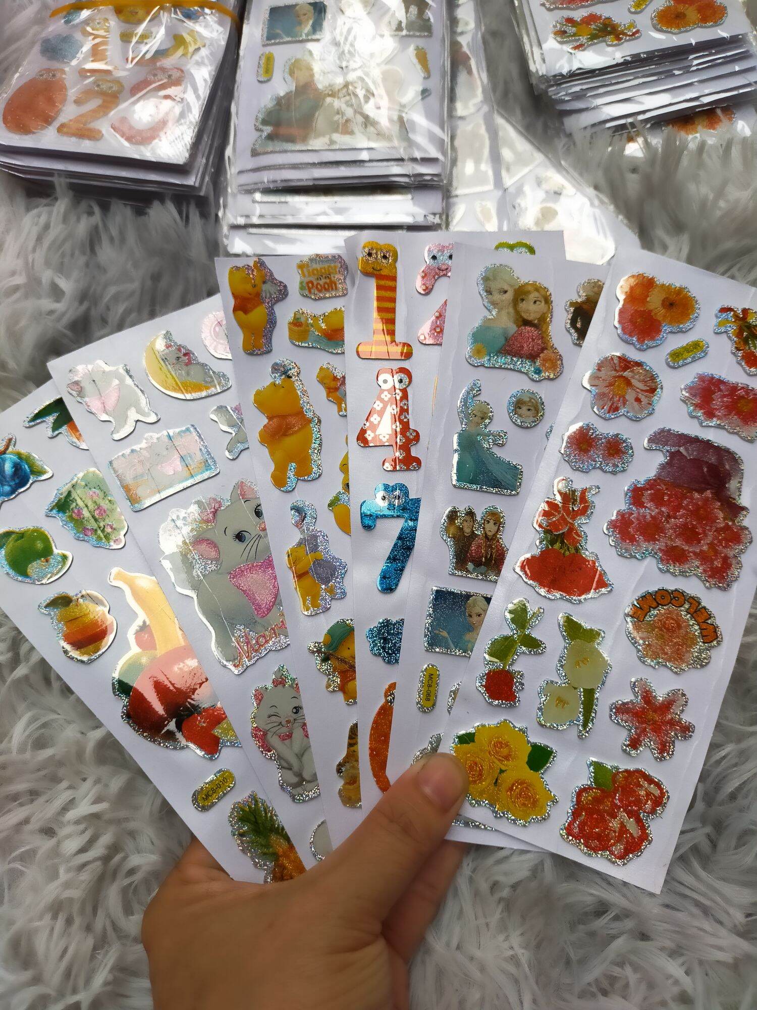 combo 10 tờ dán nổi sticker điện thoại đủ hình