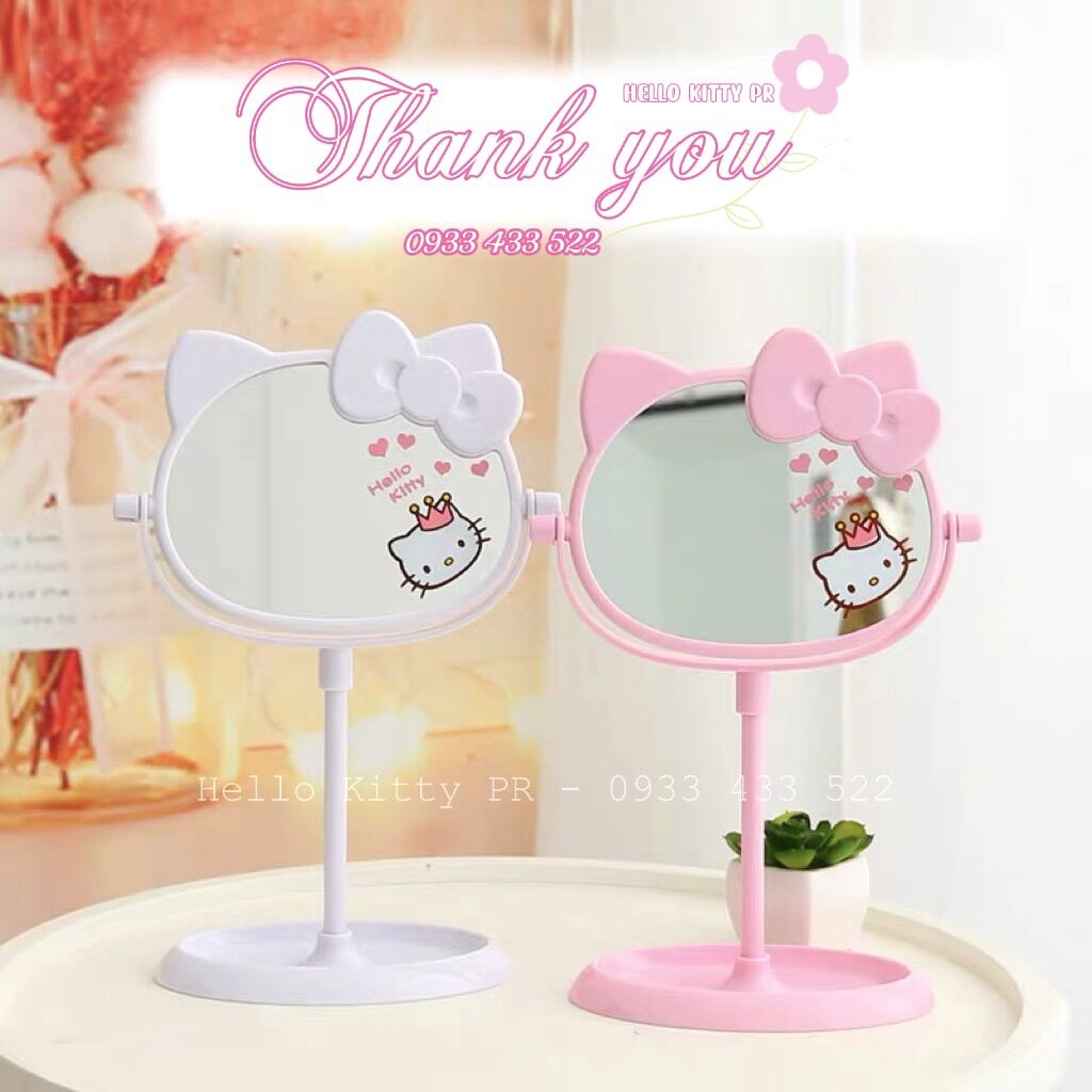 Gương 2 mặt để bàn xoay 360º Hello Kitty