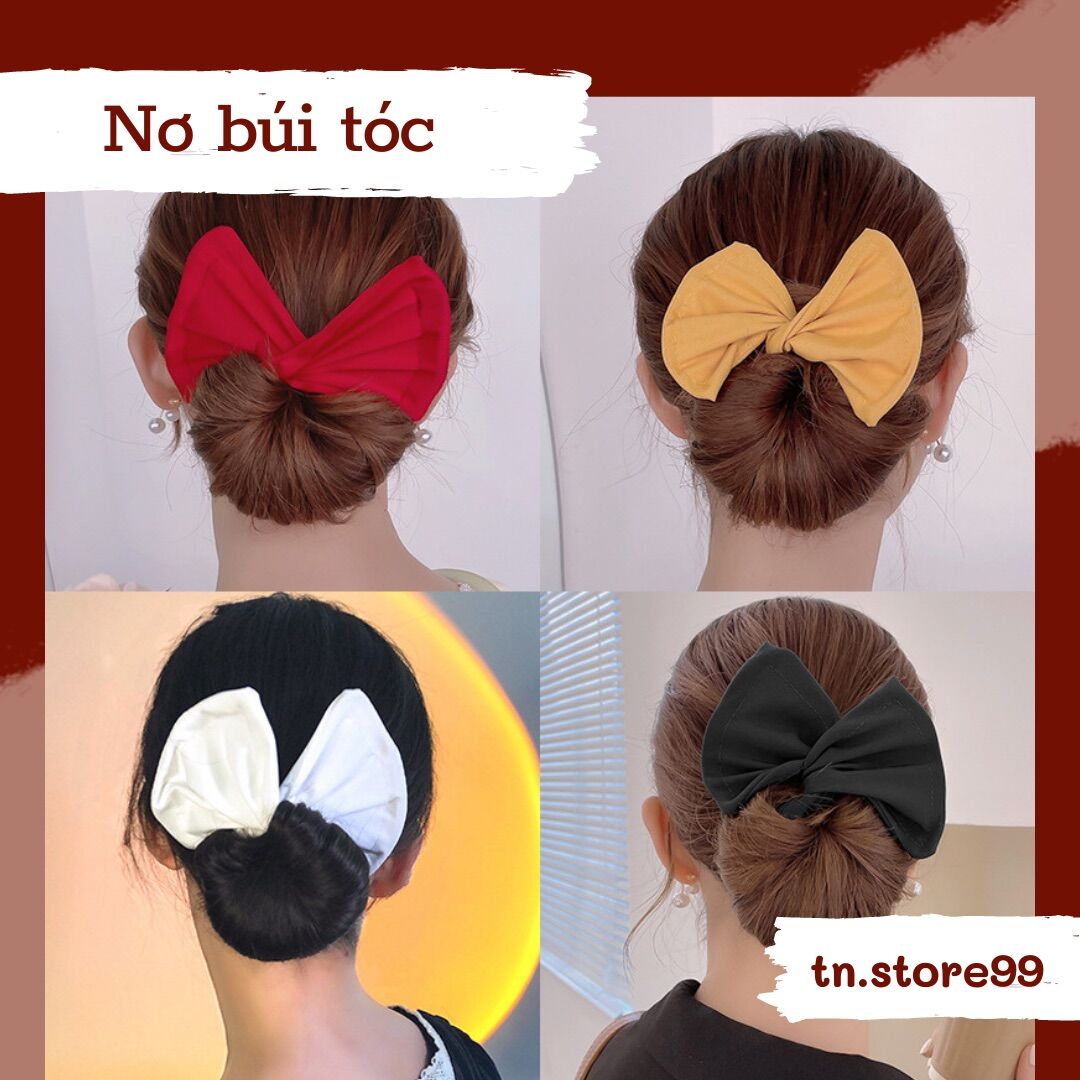 Nơ vải búi tóc quấn kẽm