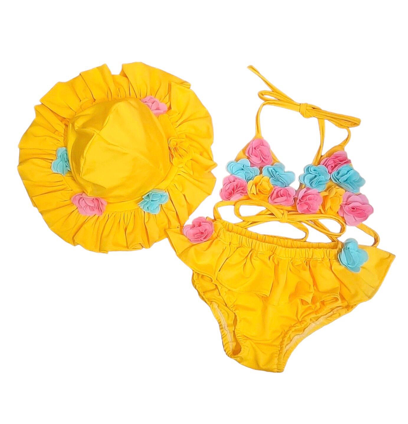 Đồ bơi cho bé gái diện hè |bikini 2 mảnh cho bé kèm mũ