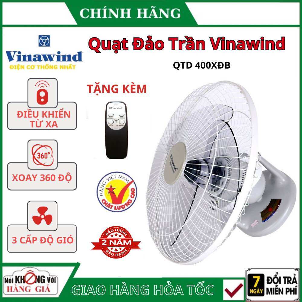 Quạt đảo trần vinawind qtđ400x- đb ==> điều khiển từ xa