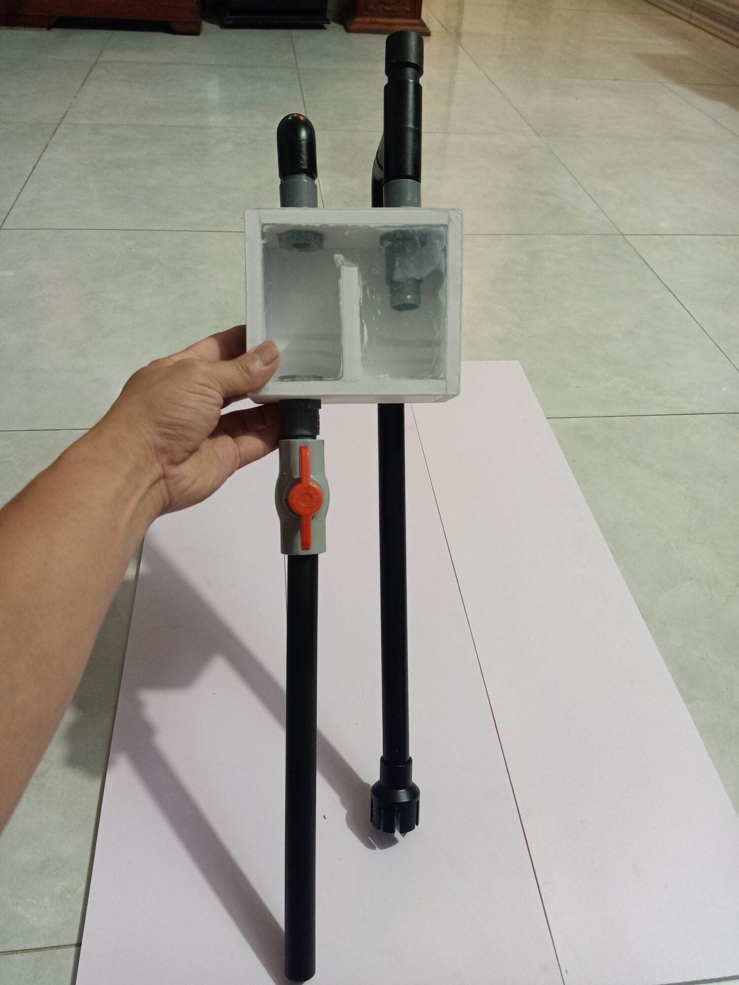 overflow phiên bản mới mặt xoay+van khóa mồi nước( ống 21_27_34)