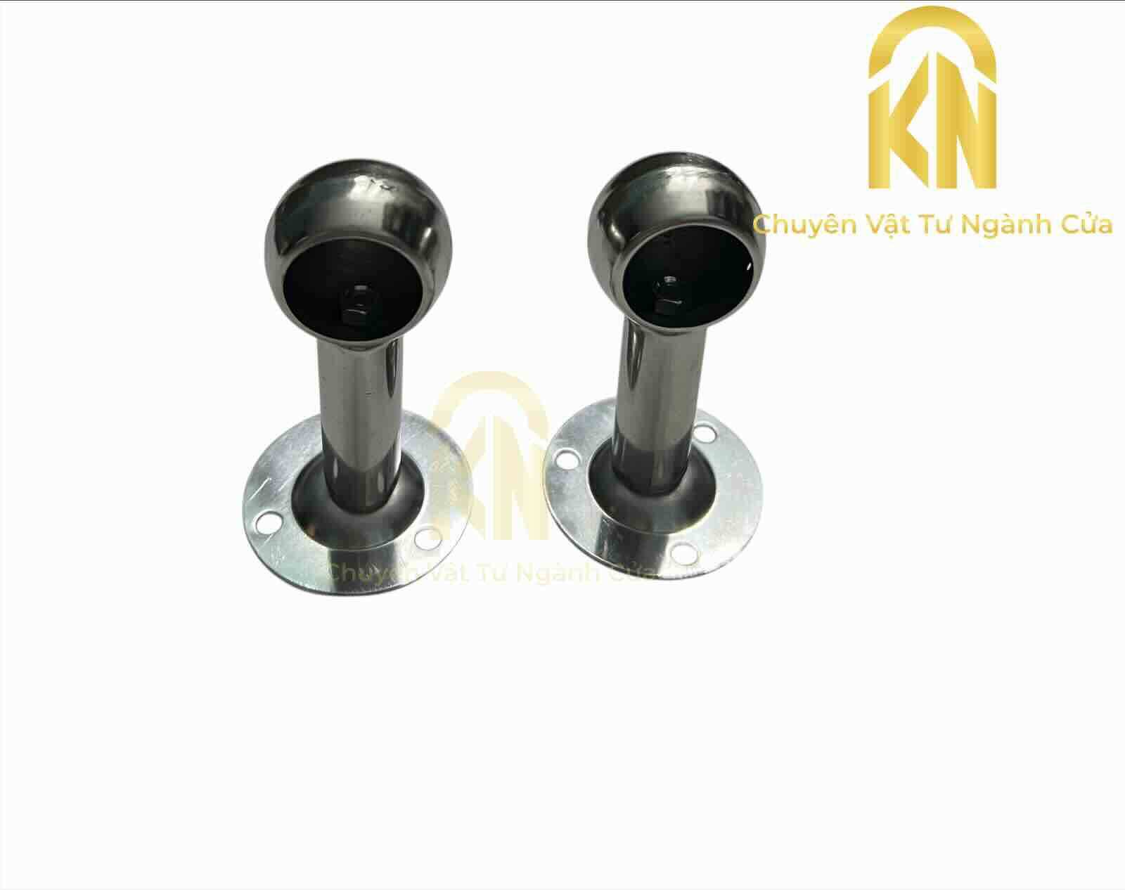 Cốc inox bắt cây phi tròn tủ - rèm cửa ( 1 cái )