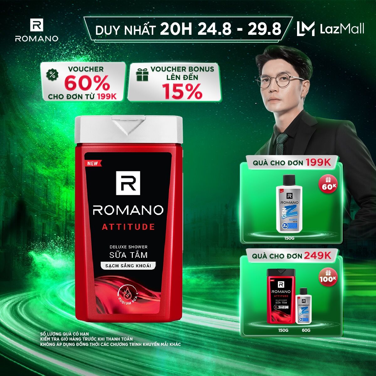 Sữa tắm hương nước hoa Romano Attitude 180g