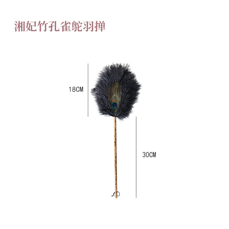 Chổi quét bụi lông vũ chim công yizhichu đồ trang trí thần thánh gia dụng chổi quét lông đà điểu trúc tương phi chổi lông gà thiền