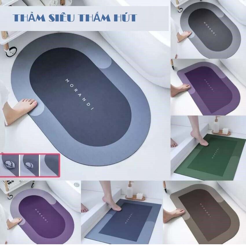 Thảm hút nước siêu thấm |Chùi chân thấm hút nước 10 giây, mặt lót siêu mịn, đế cao su chống trượt| Lynhstore