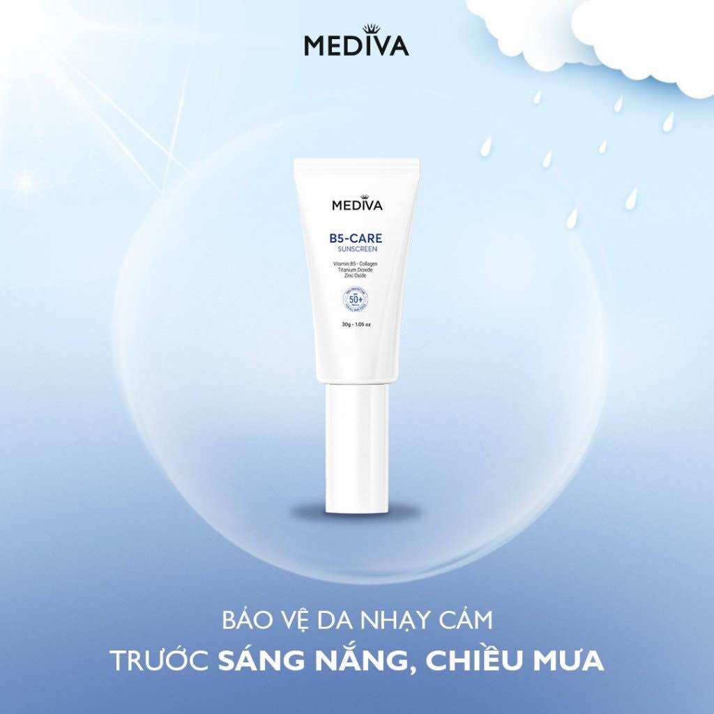 Kem chống nắng Mediva B5-Care SPF 50+ Quang phổ rộng ngừa UV, Nâng tone, Kiềm dầu, Kem chống nắng dưỡng da hàng ngày