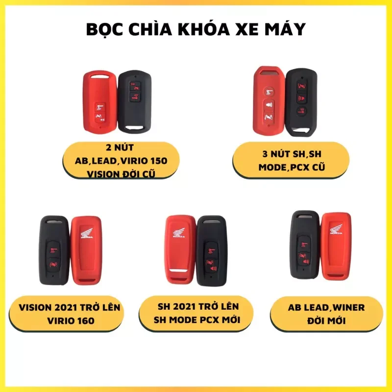 Bọc Khoá Smartkey 2 Nút/3 Nút Xe Honda Cao Su Xịn