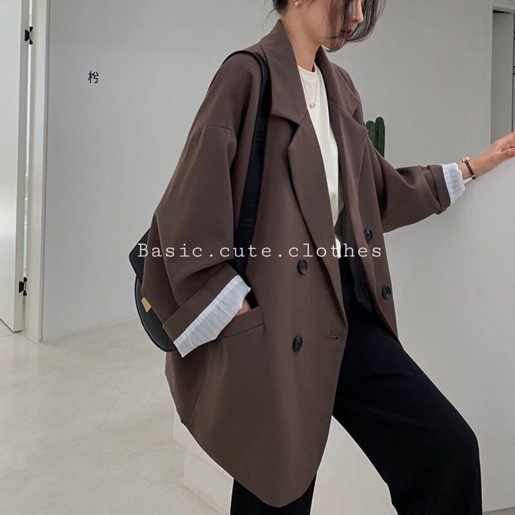 Áo blazer form rộng 2 lớp dày dặn chất lượng tốt