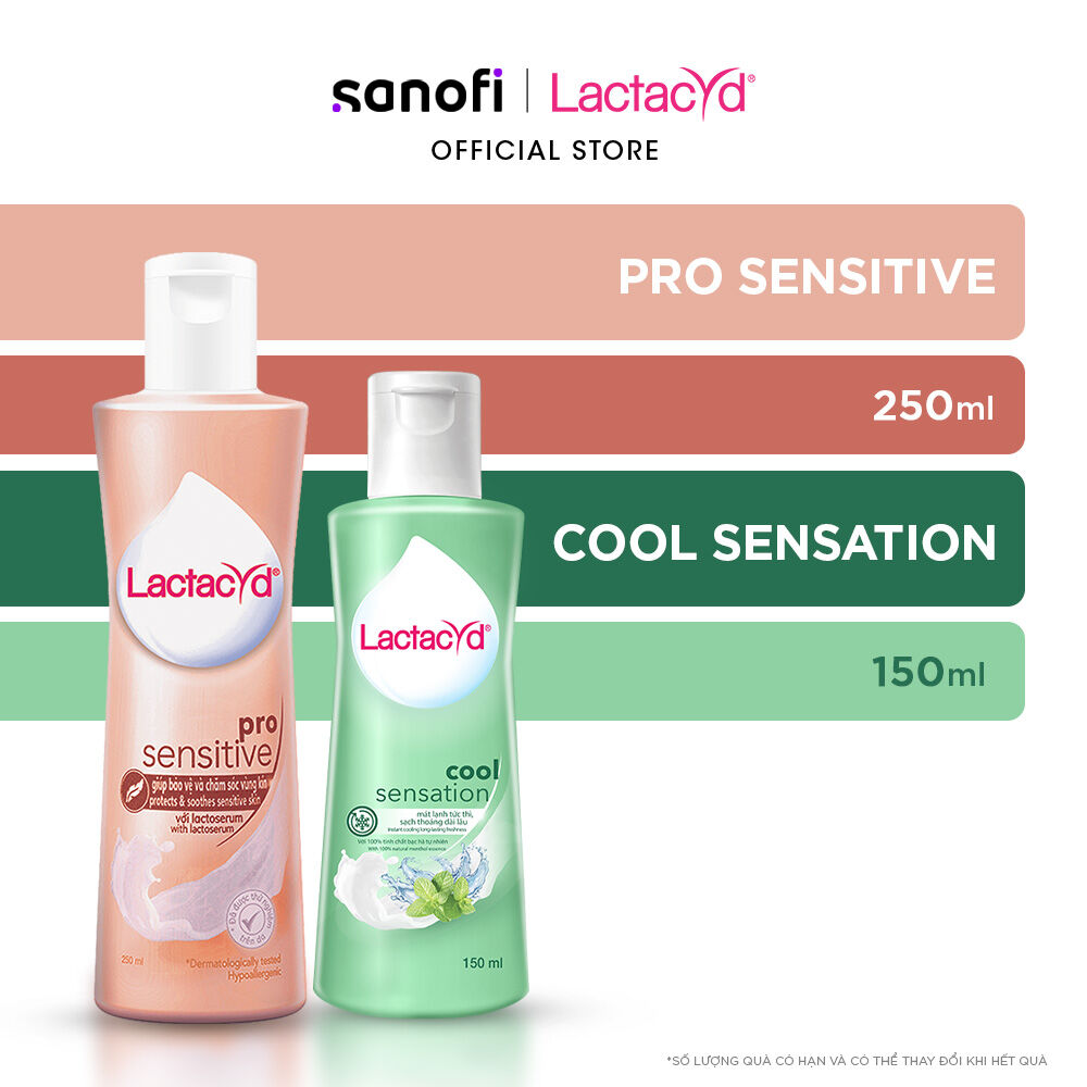 Bộ 1 Chai DDVS Phụ Nữ Lactacyd Cool Sensation 150ml + Lactacyd Pro Sensitive 250ml