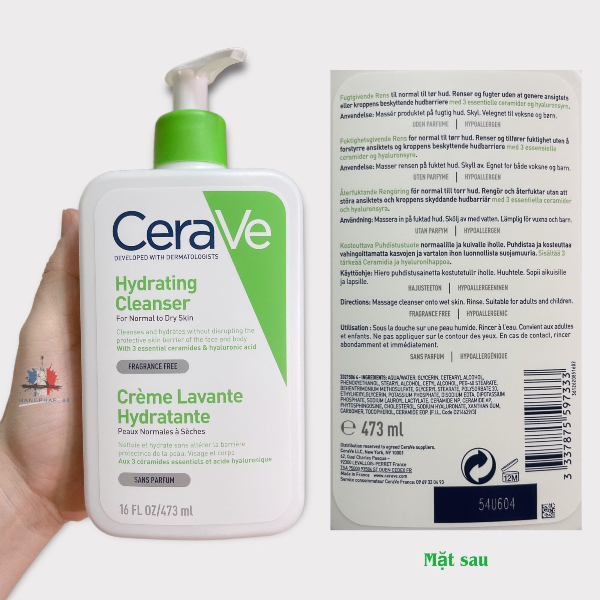 Sữa rửa mặt Cerave bản Pháp