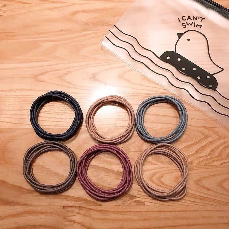 Set 100 thun cột tóc nữ nhiều màu sắc thời trang