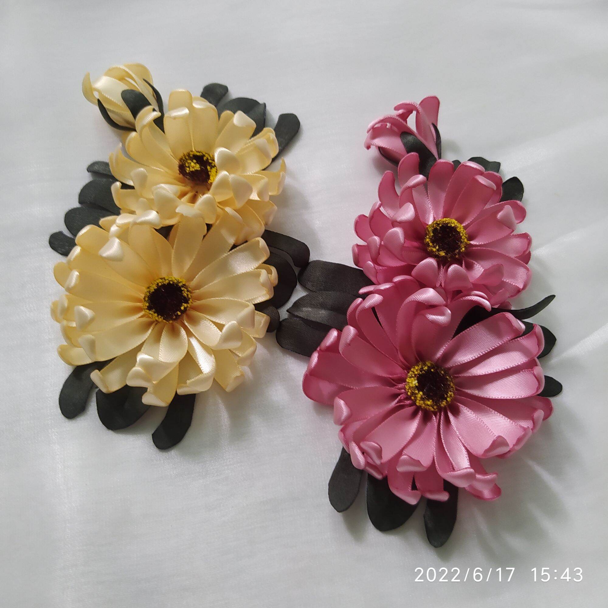 Hoa cúc cài áo cài tóc handmade Canto hồng, vàng