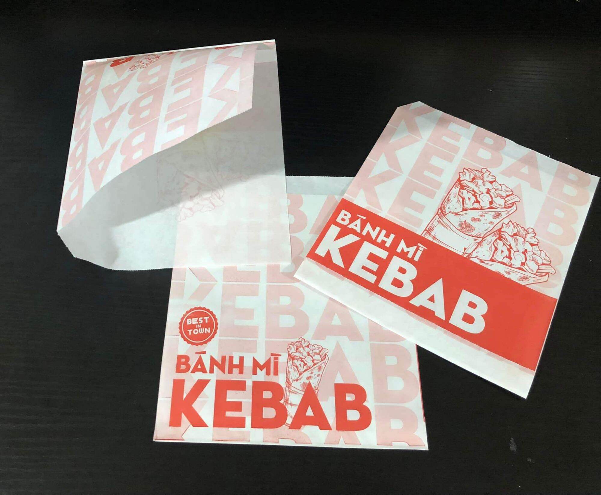 100 túi bánh mì tam giác, túi bánh mì kebab, túi bánh mì thỗ nhĩ kỳ