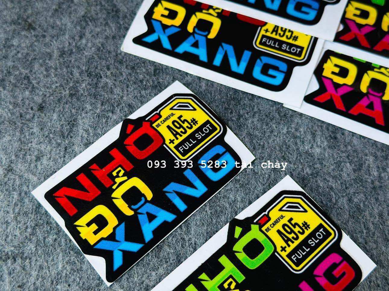 [ 1 MIẾNG ] TEM STICKER " NHỚ ĐỔ XANG " VER 2 DÁN TRANG TRÍ XE