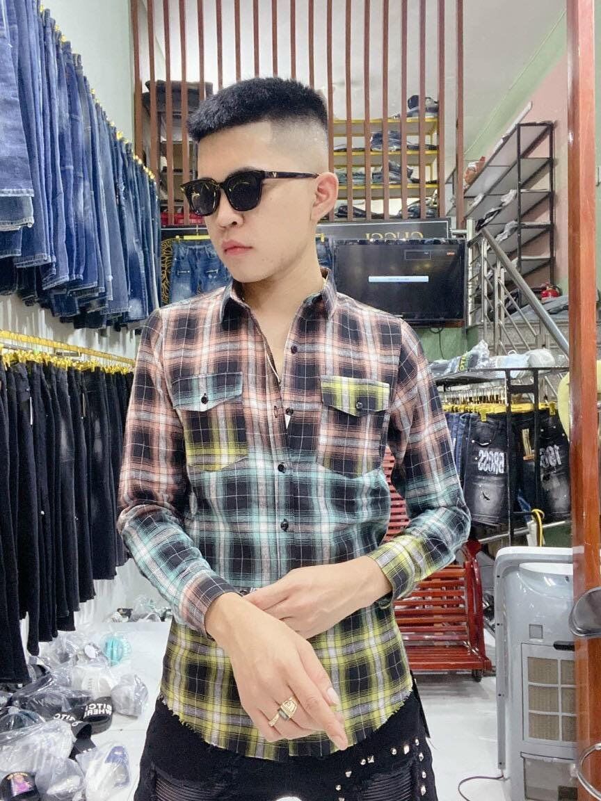Áo Sơ Mi Kẻ Loang 7 Màu Hàng Siêu Cấp