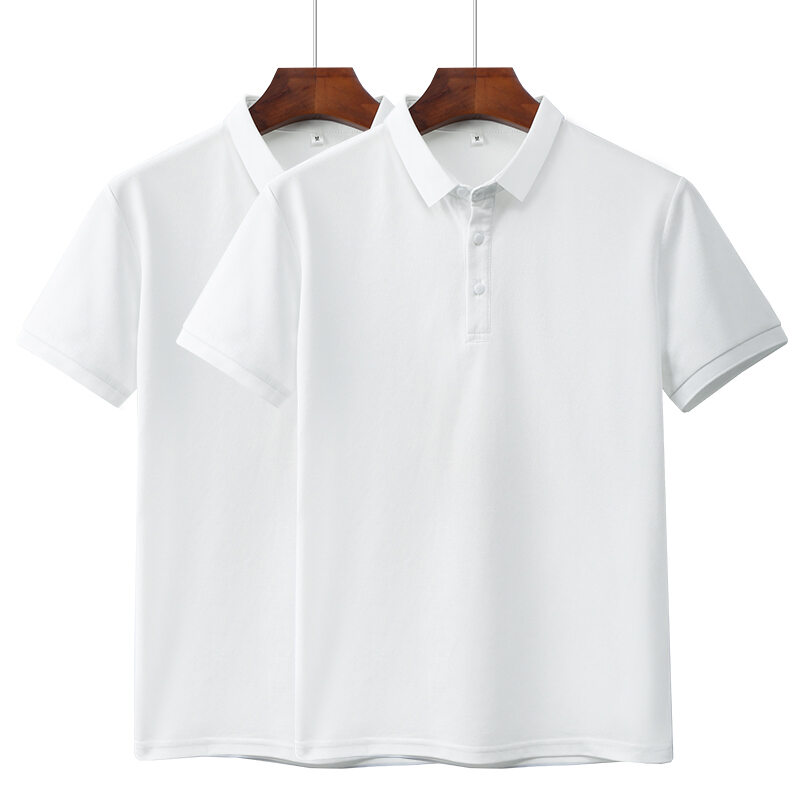 Áo Thun Polo Nam Cotton Thêu Tay Ngắn Mùa Hè Màu Trơn Cổ Polo Kín Thường Ngày Thời Trang Công Sở Cho Bố Trung Niên
