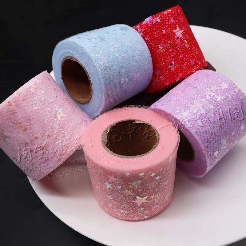 set 3m ruy băng lưới nhũ sao
