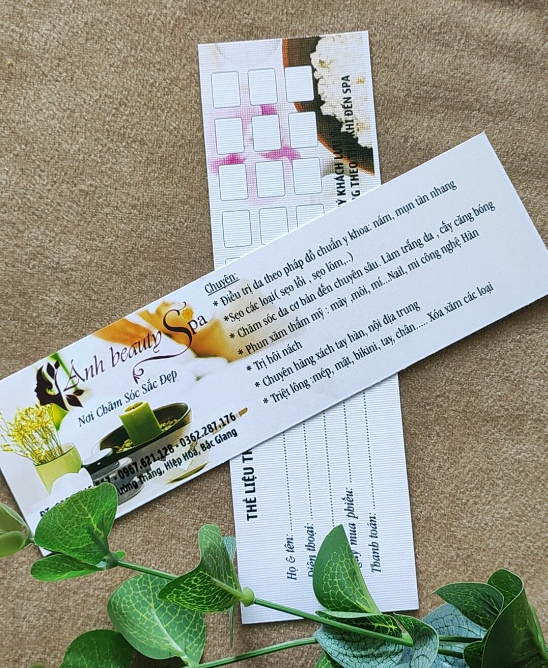 Combo 100 phiếu liệu trình spa