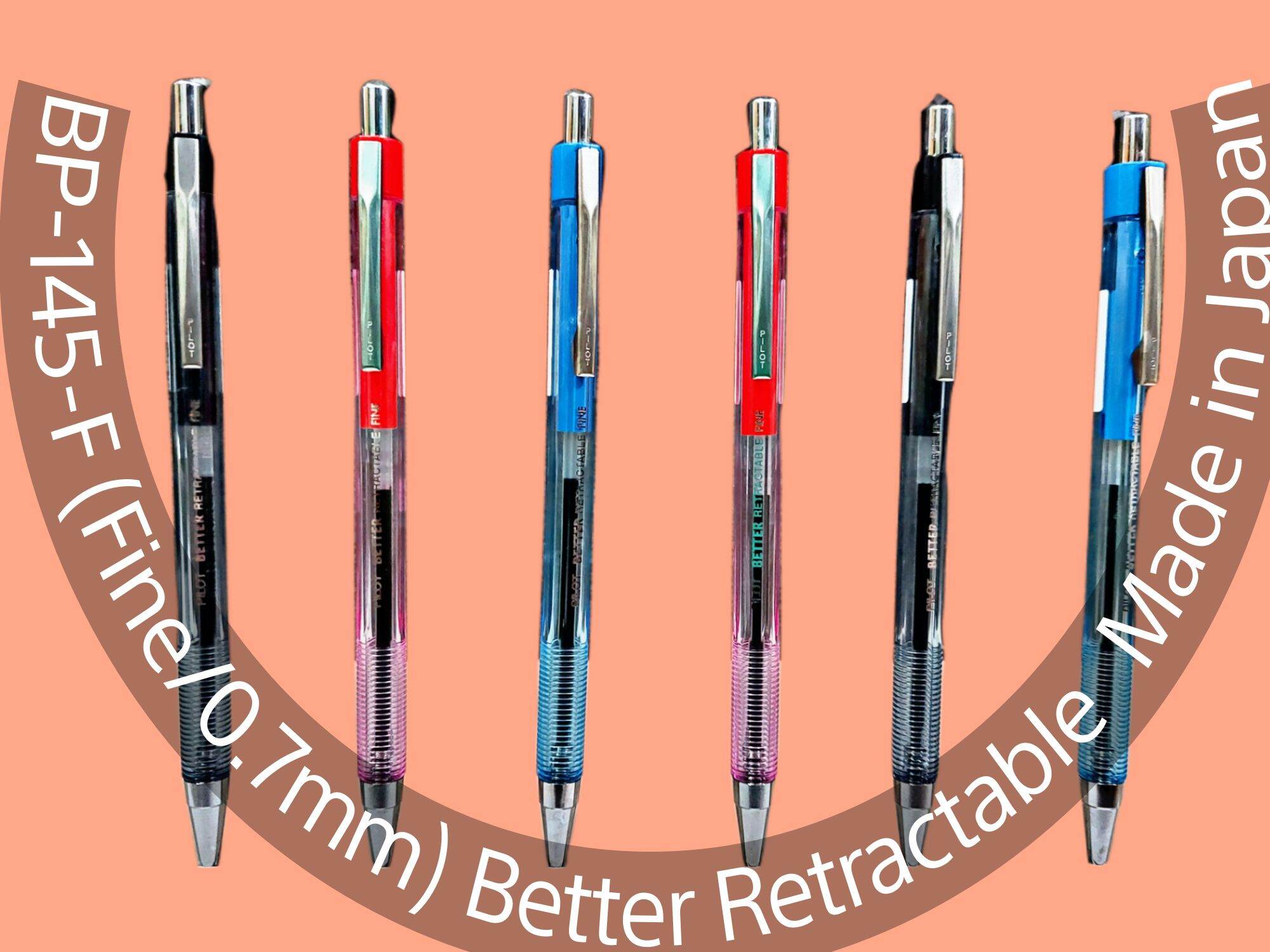 Bút bi bấm BP-145-F (Fine/0.7mm). Better Retractable của Pilot ( Made in Japan)