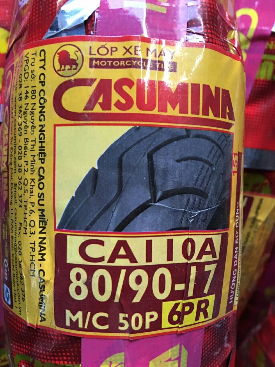 Lốp/vỏ 80/90-17 có dùng săm loại tốt casumina