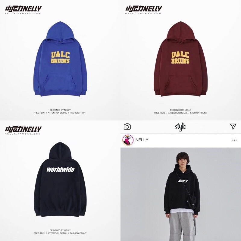 Áo nỉ hoddie Nelly lót lông unisex mẫu mới 02