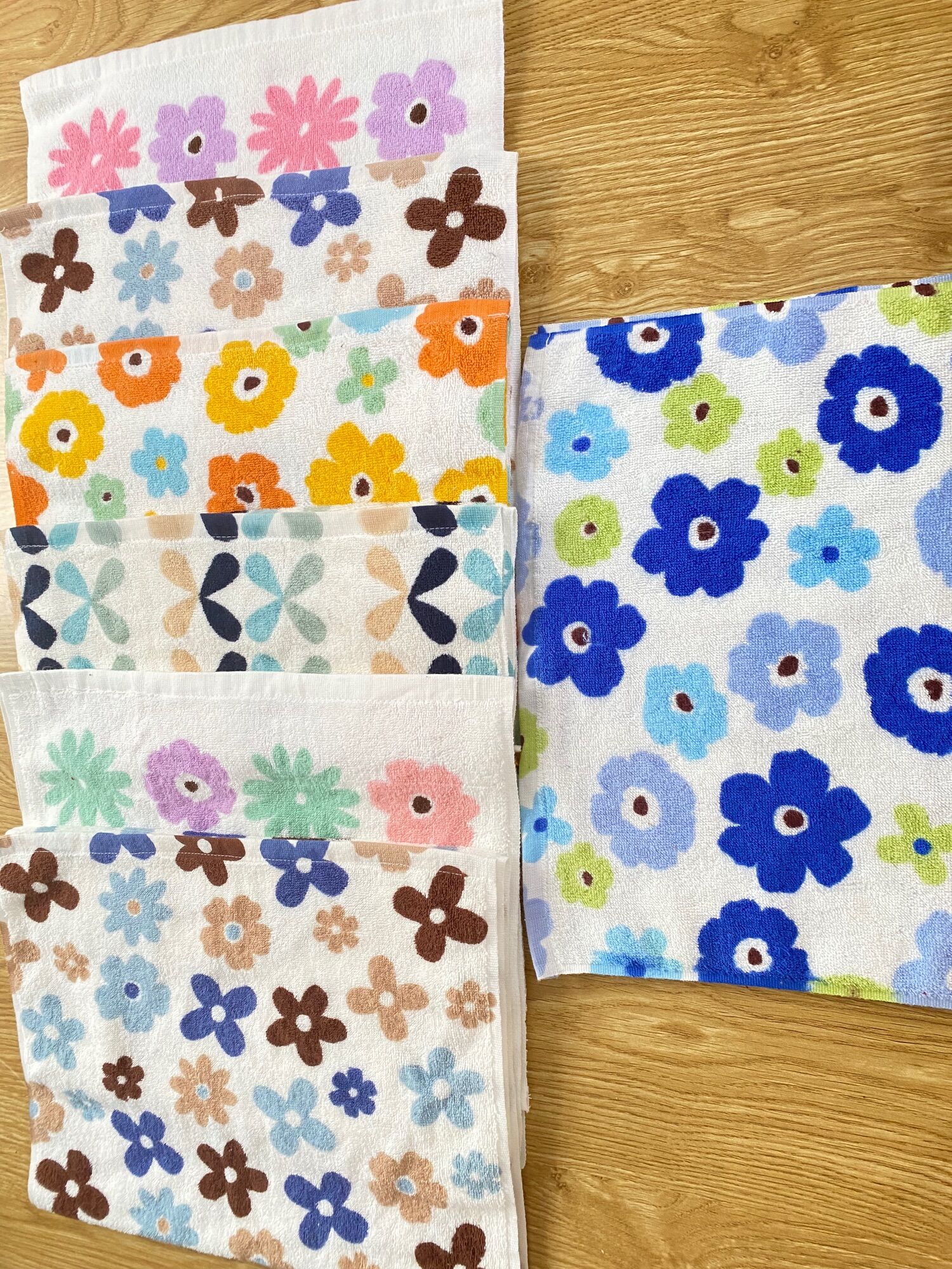 Set 5 khăn, set 2 khăn khăn lau đầu cotton in hoa , kích thước 35x77cm , khăn tắm , khăn lau đầu hoạ tiết in nhiều mầu