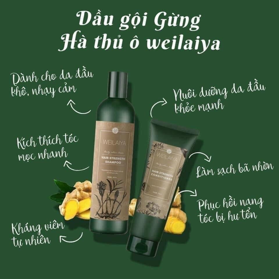 Bộ dầu gội xả gừng Weilaiya