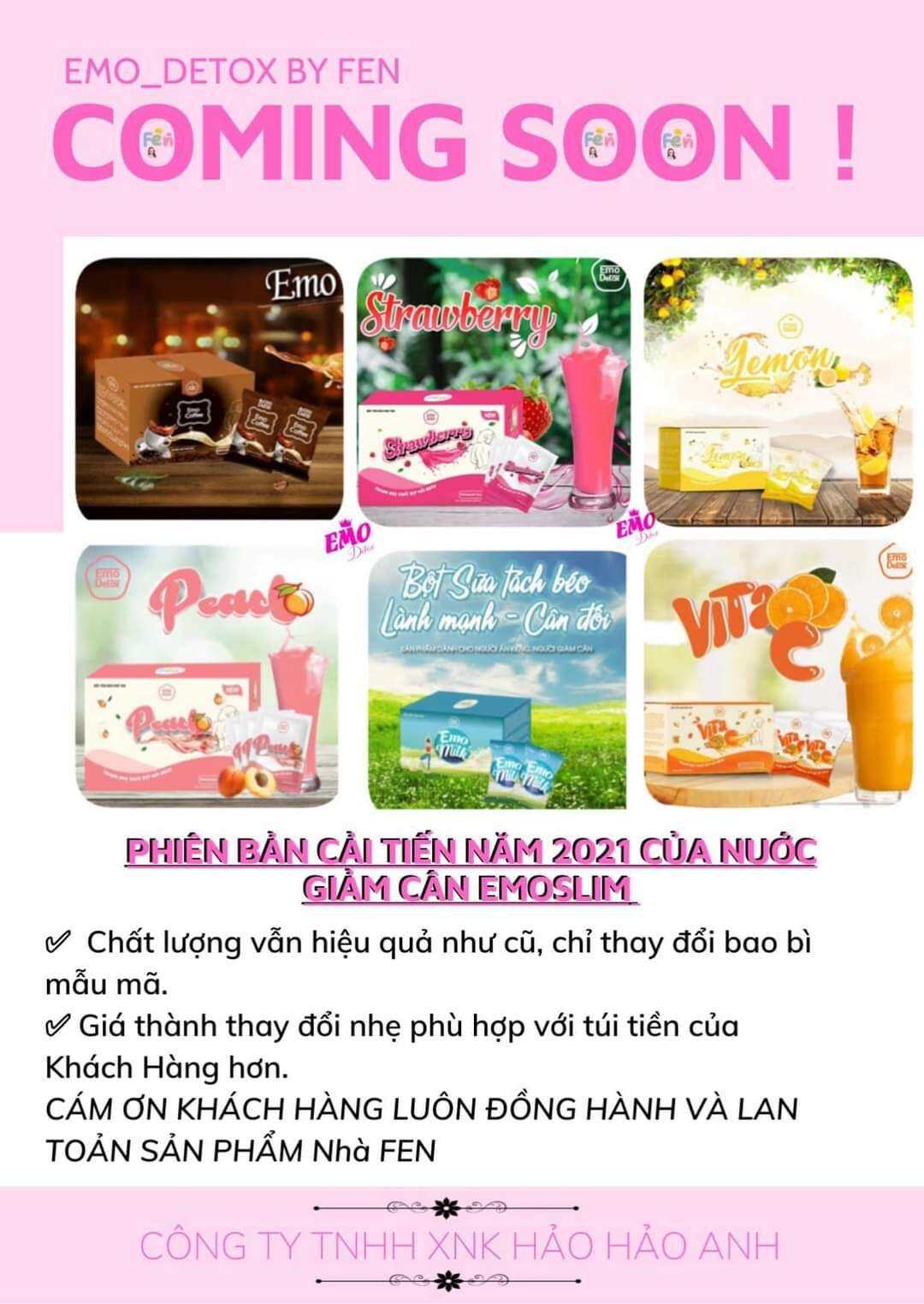 MẪU MỚI 2021 NƯỚC TRÁI CÂY EMO DETOX HỘP 7 GÓI