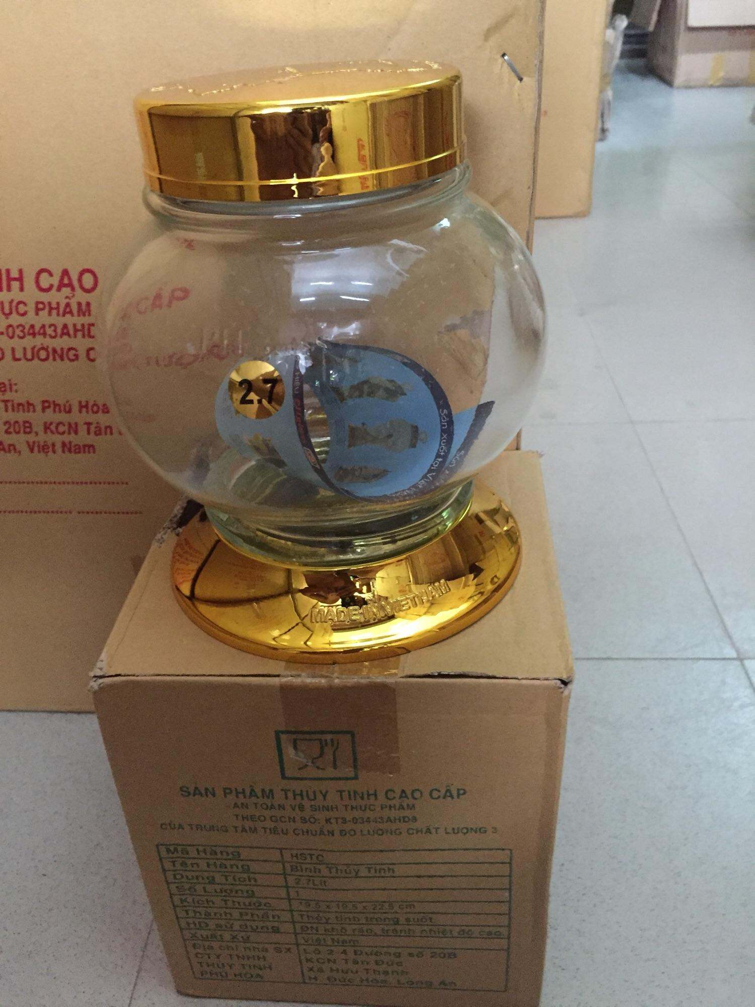 Bình ngâm rượu , ngâm  sâm : đựng thực phẩm  ; thể tích 2,7 lít