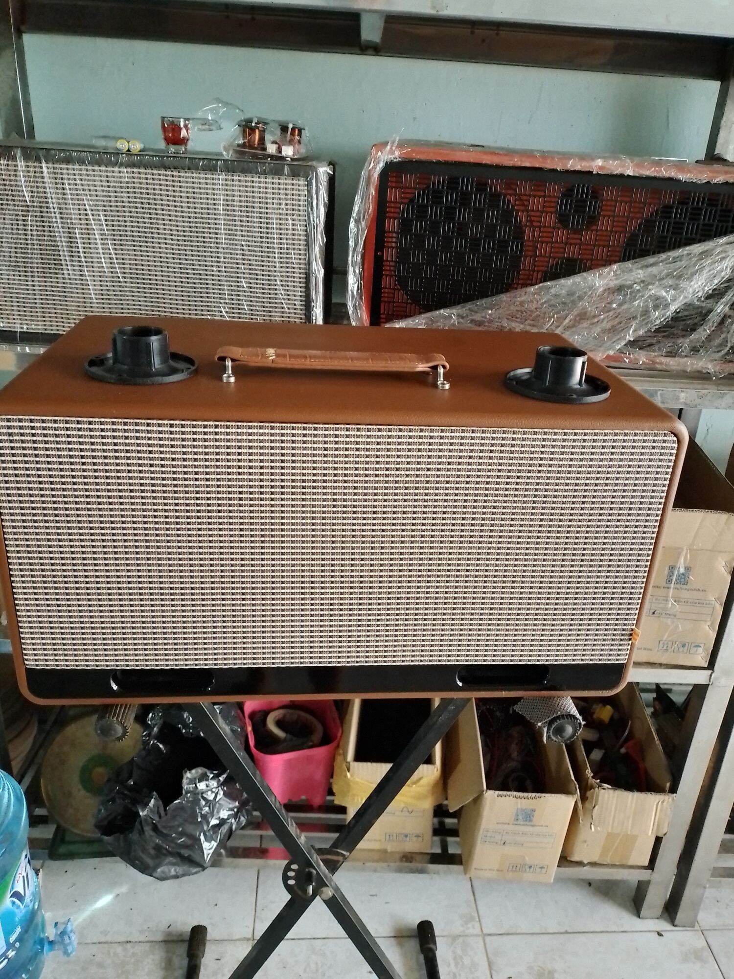 Vỏ thùng loa 20 đôi mạch k10 bọc da cải tiến