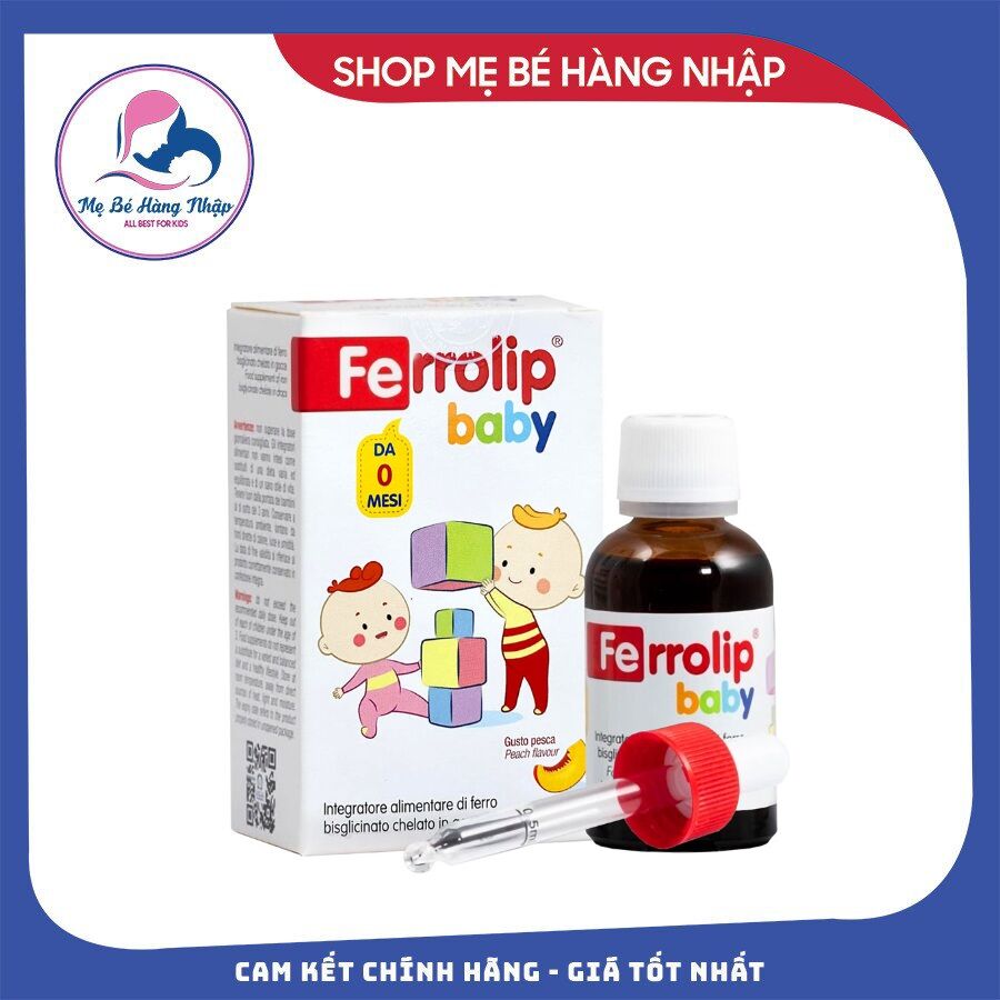 Sắt hữu cơ vị đào Ferrolip Baby nhập khẩu 30ml