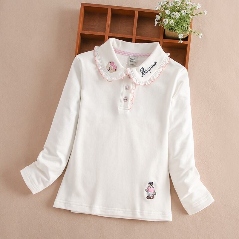 Áo Thun Bé Gái Trang Phục Mùa Thu Cotton Dài Tay Áo Mặc Trong Em Bé Trẻ Em