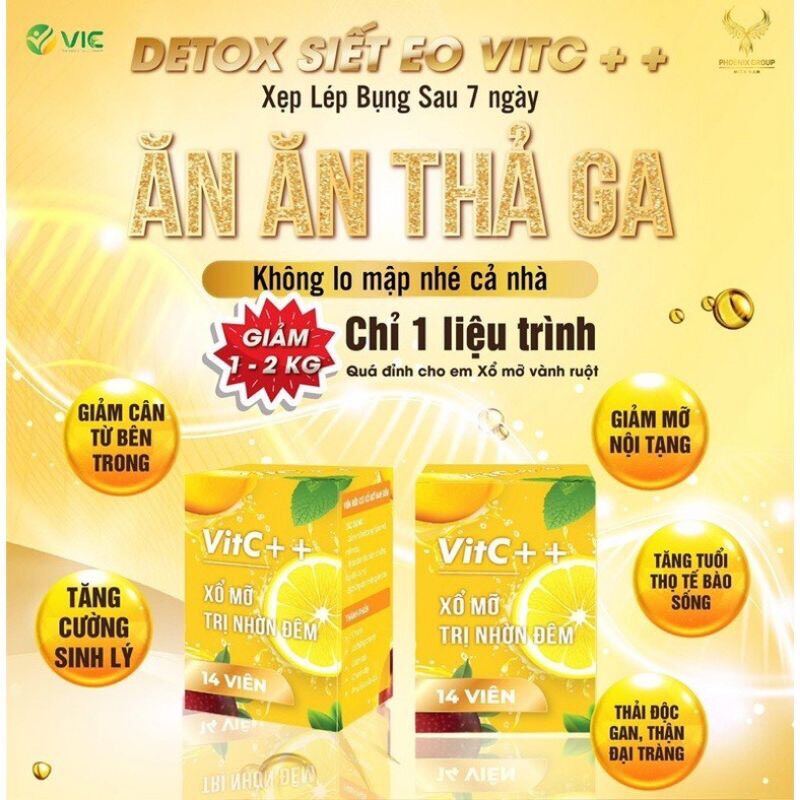 detox xổ mỡ đêm VITC++HẢNG CHUẨN HÃNG, CÓ TEM CHECK