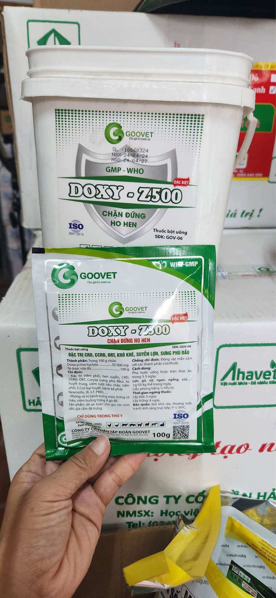 (500g) Doxy 50% chuyên khò khè, hen suyễn, sưng phù đầu cho gà vịt heo lợn