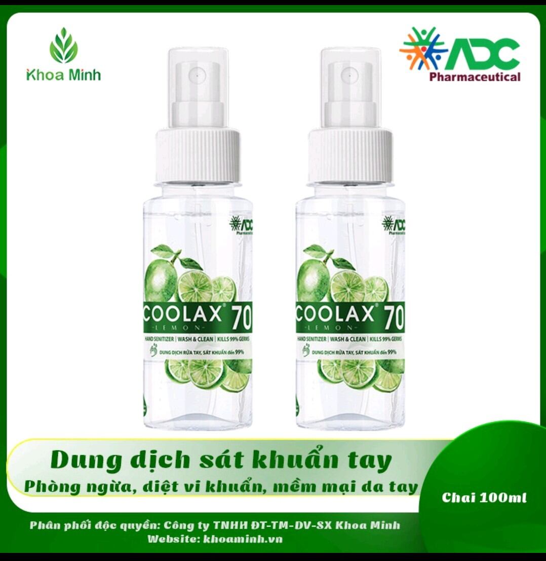 Nước rửa tay sát khuẩn coolax 70 diệt khuẩn 99,99% dạng xịt tiện lợi