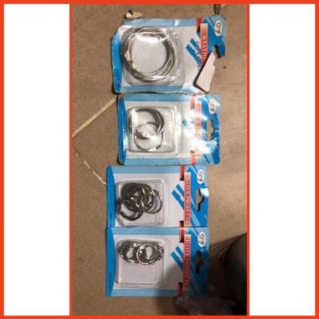 Móc khoen tròn mở làm sách vải 4 size