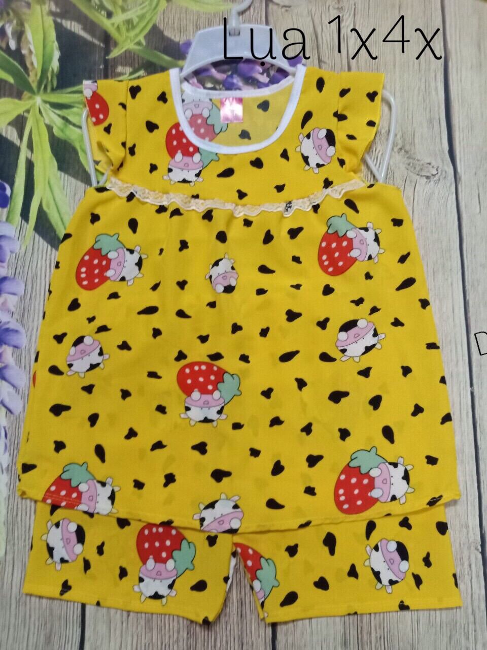 (Hcm) BỘ LỤA CHO BÉ GÁI SIZE LỚN 25-35 KG( NGẪU NHIÊN)