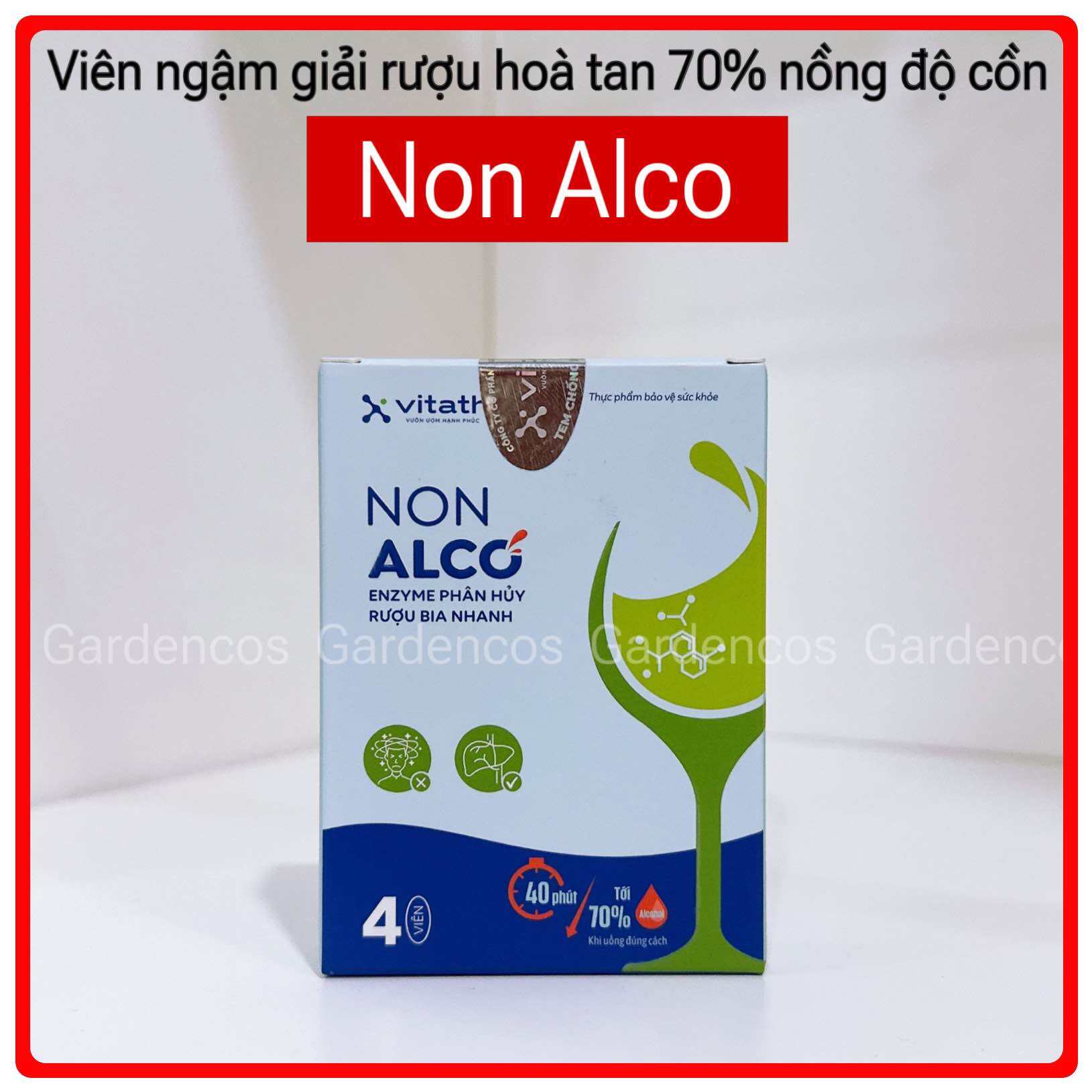 Viên Ngậm Giải Rượu Non Alco VITATH Giảm Chóng Mặt, Hòa Tan 70% Nồng Độ Cồn