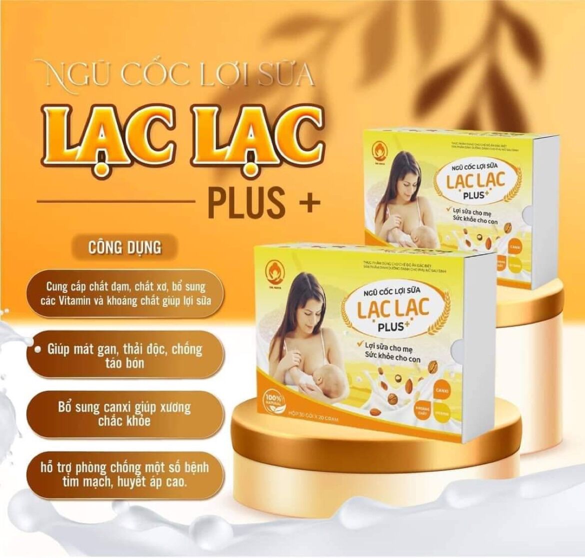 Ngũ cốc lợi sữa lạc lạc - ngũ cốc lạc lạc hộp 30 gói tặng 3 gói Chính hãng, date mới