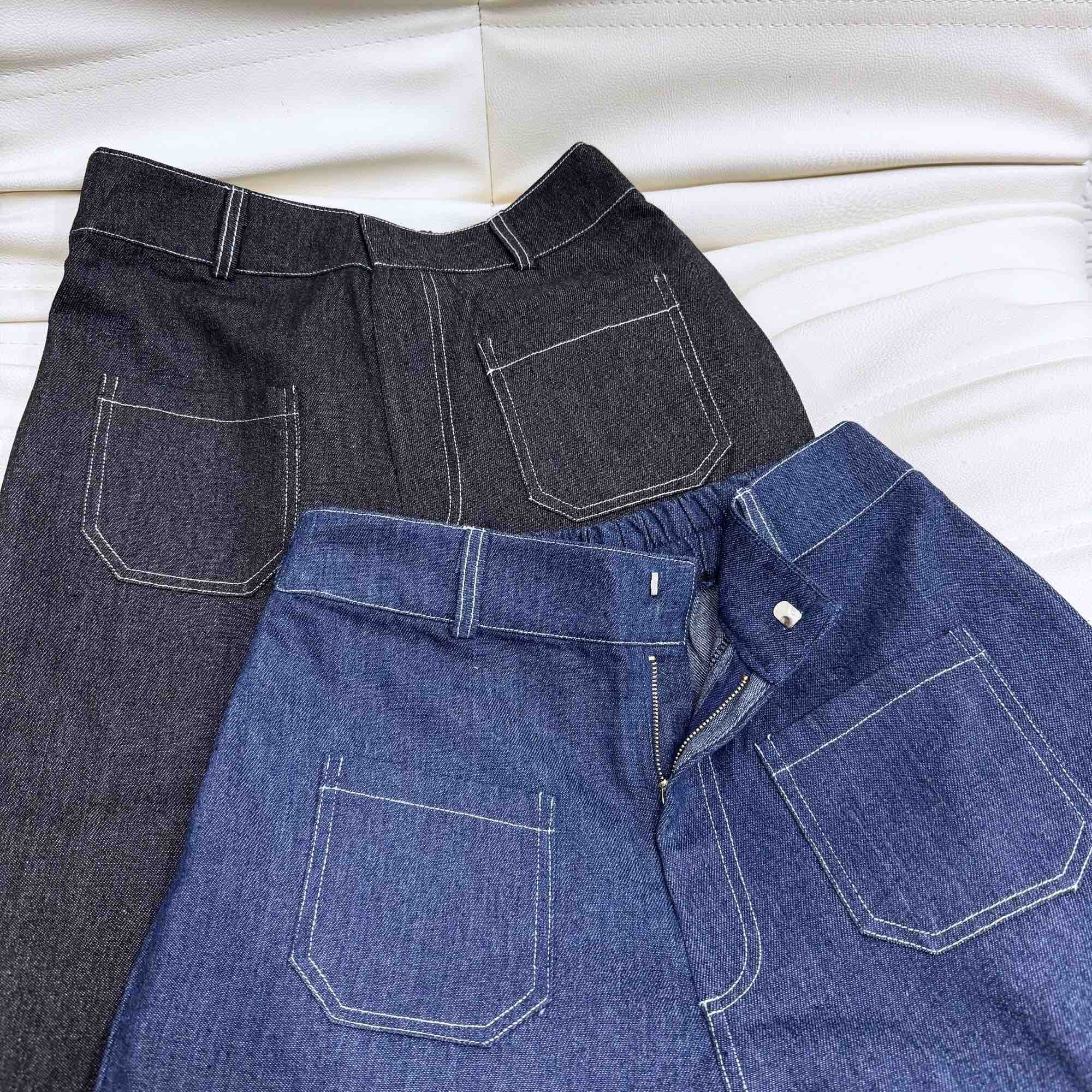 OOTD BIGSIZE | Quần denim lửng viền chỉ nổi
