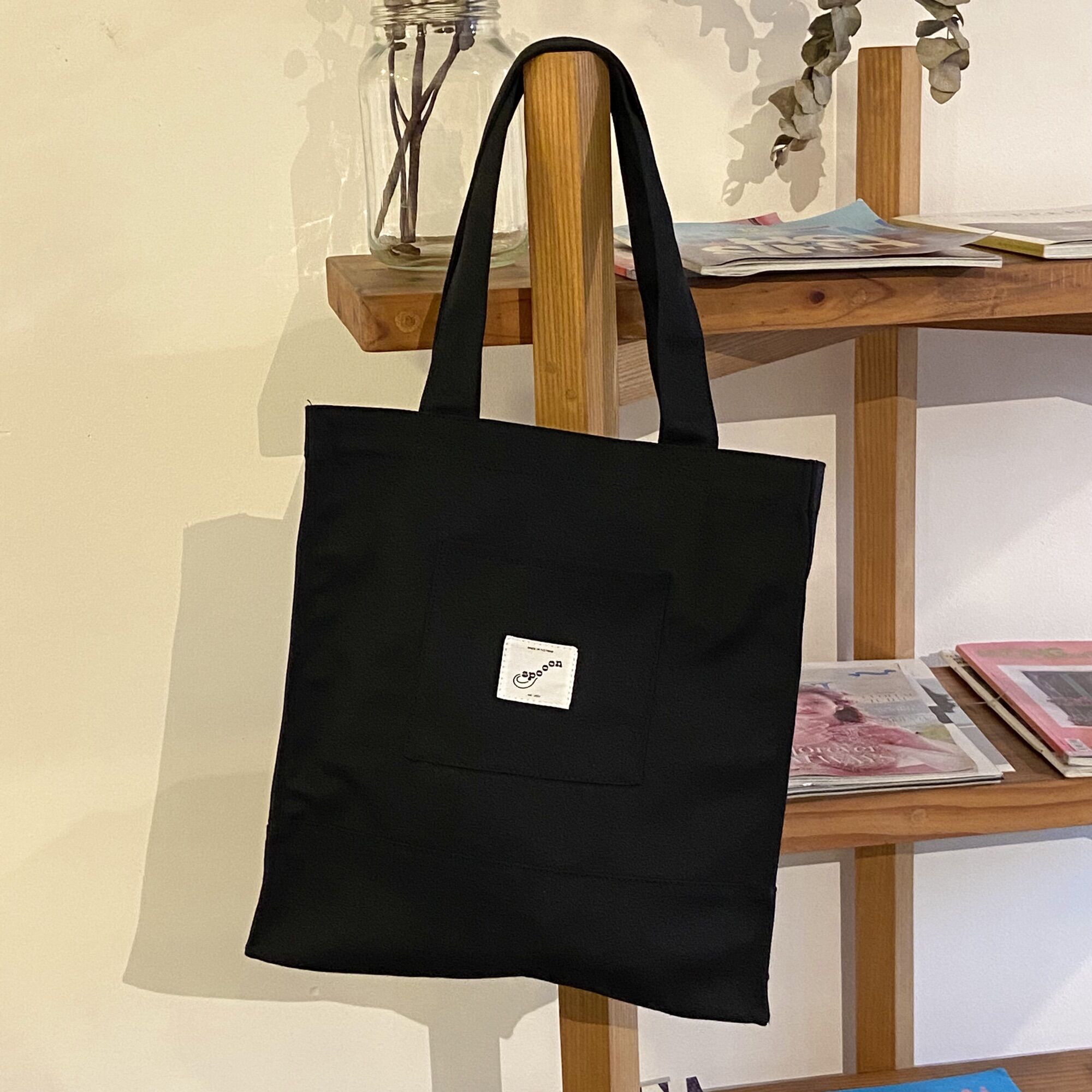 Túi vải canvas spooon box bag màu black sesame