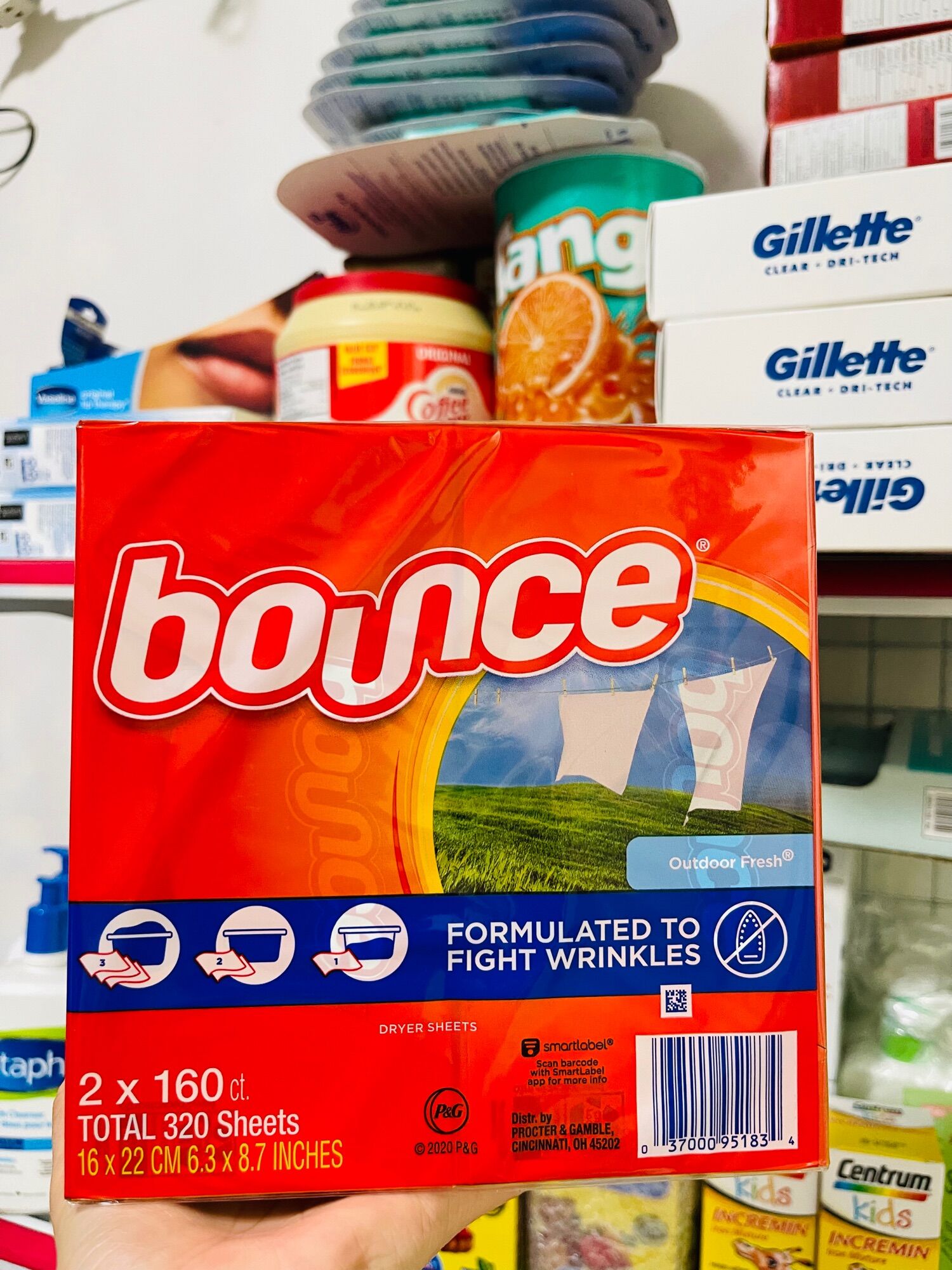 Giấy thơm bounce của mỹ 160 tờ