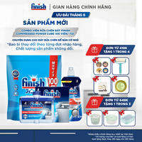 Combo Finish: Viên Rửa Chén Finish Nhật Bản Power Cube 100 Viên + Nước bóng + Dung dịch vệ sinh máy + Muối 2kg