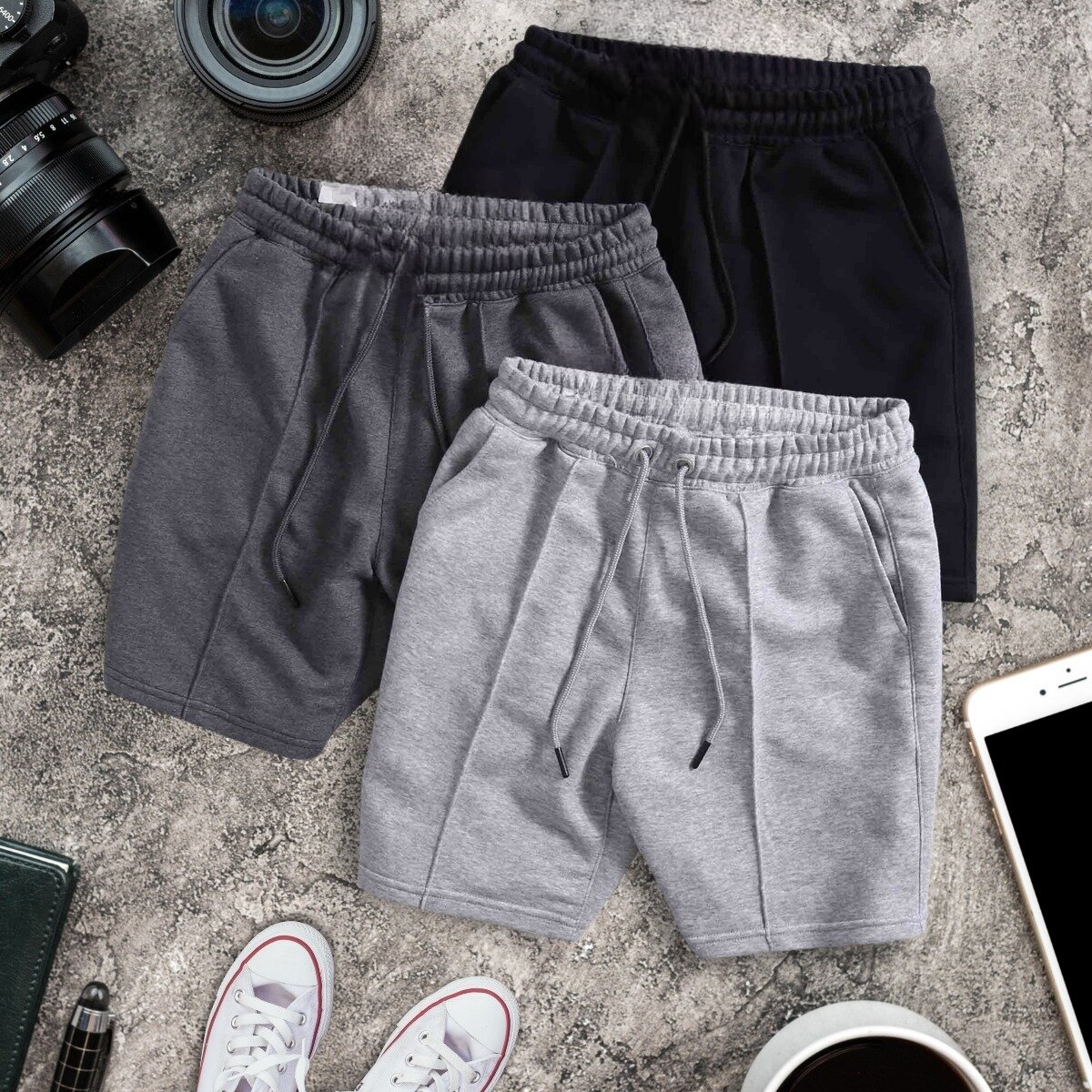 Quần Short unisex nam nữ chất cotton cao cấp, phong cách thể thao, mặc thoáng mát, co dãn 4 chiều, quần đùi nam nữ basic